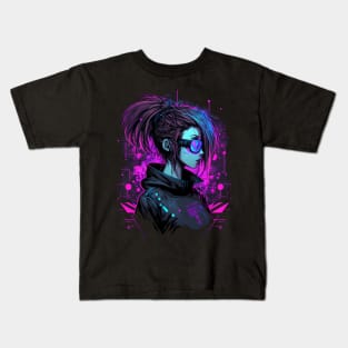 Cyberpunk Hacker Emo/Scene Girl Graphic Kids T-Shirt